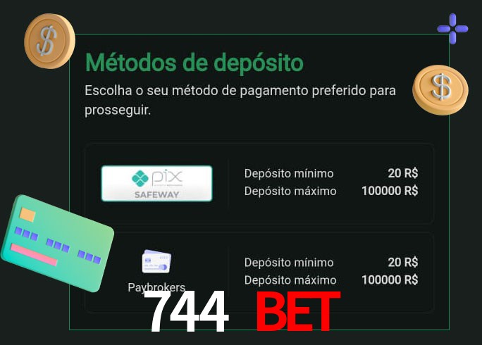 O cassino 744 bet oferece uma grande variedade de métodos de pagamento